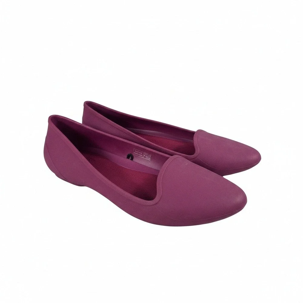 Crocs Women's Size 8 Magenta Slip On Ballet Flats Iconic Comfort Shoes Clogs